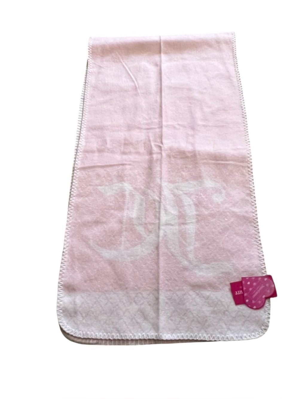 Juicy Couture Pink & White Monogram Blanket Scarf